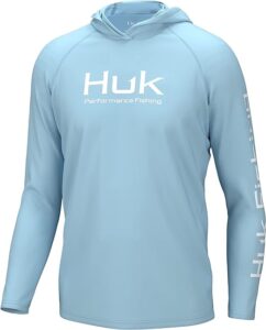 2. HUK Men's Pursuit Vented Long Sleeve Hoodie, Fishing Shirt with Hood